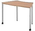 Achtelkreistisch, Innendurchmesser 160 cm, Höhe wählbar, fahrbar, aus der Kategorie Tische Allgemein