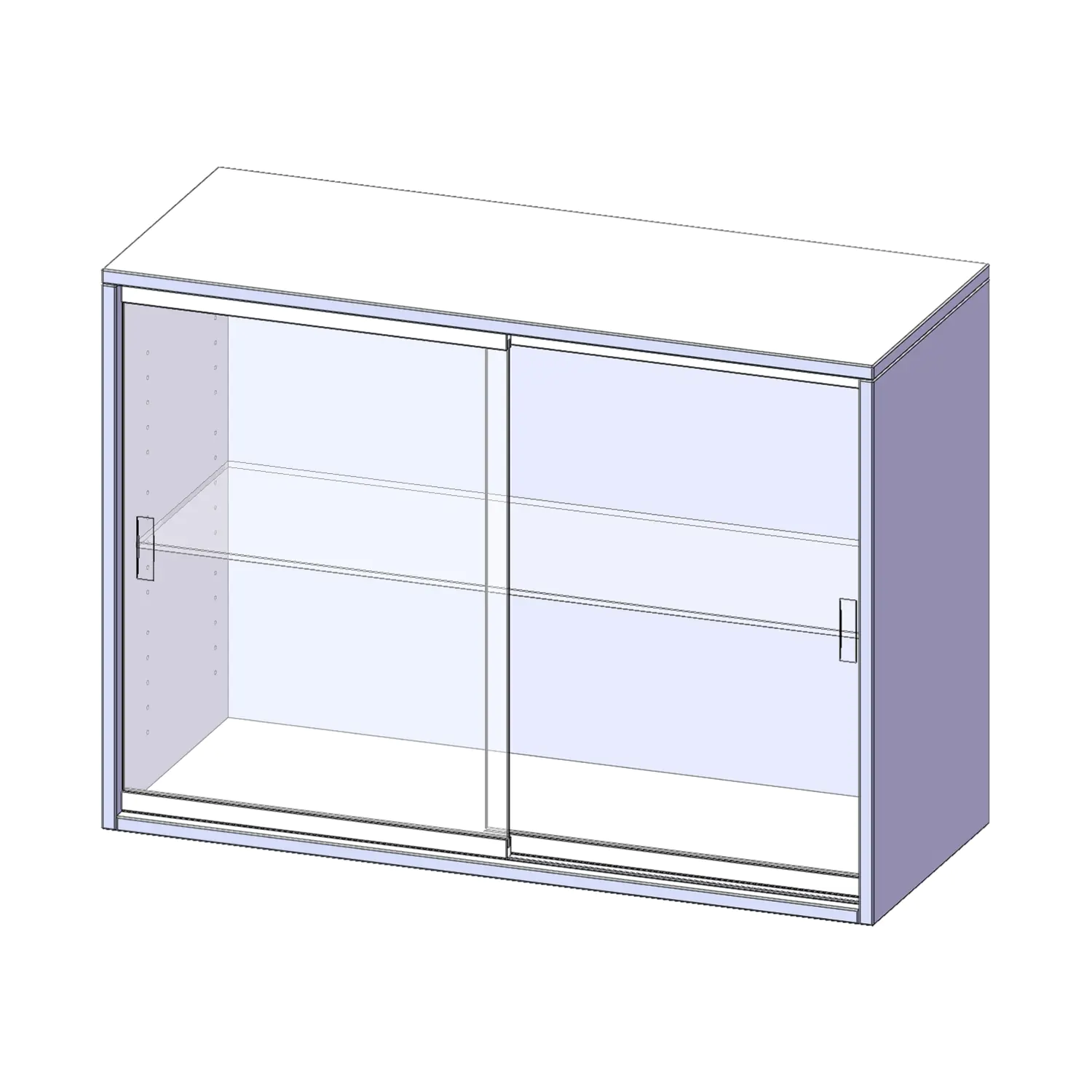 Aufsatz mit Glasschiebetüren, 2 OH, 2 Schiebetüren, abschließbar, B/H/T 100x72x40cm aus der Kategorie Schränke allgemein