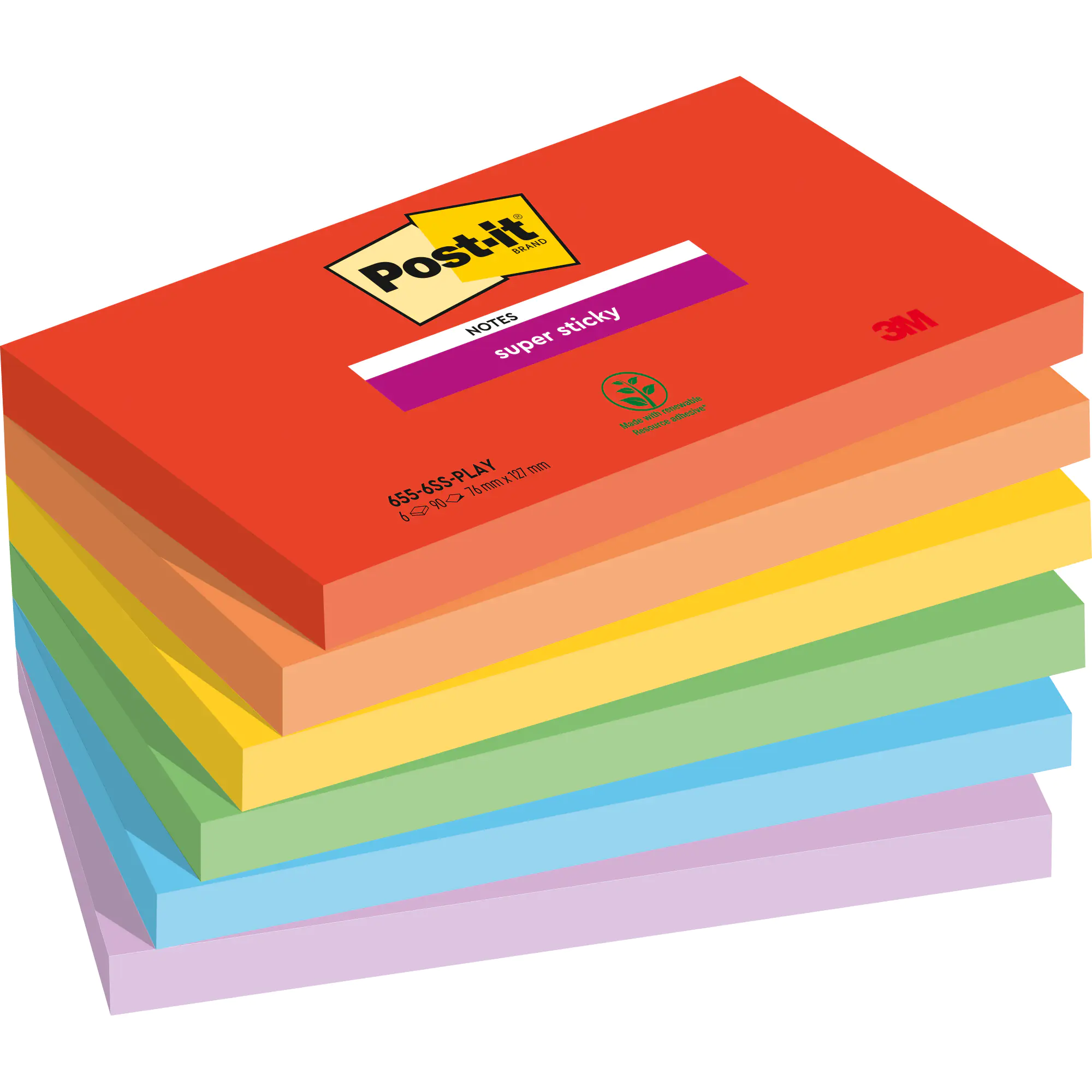 Post-it Haftnotiz Super Sticky 127x76mm sort 6St. aus der Kategorie Haftnotizen & -streifen