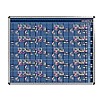Personal-Raum-Plan, 12 Stunden, 73 Spalten, 123x157 cm, aus der Kategorie Präsentationsflächen & -ausstattung