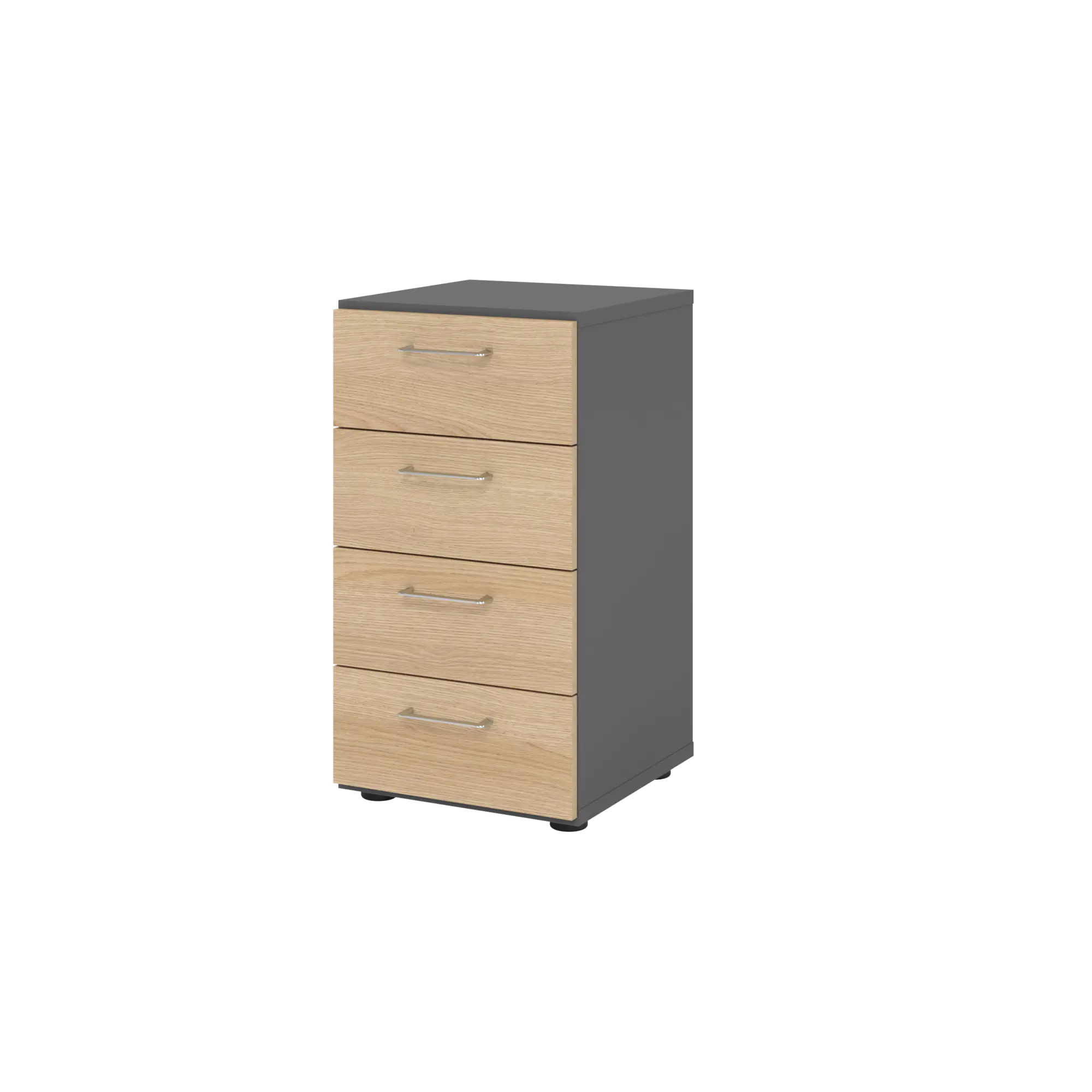 Hammerbacher Regal 2OH 4Schübe gp/Eiche aus der Kategorie Büro- und Schreibbedarf
