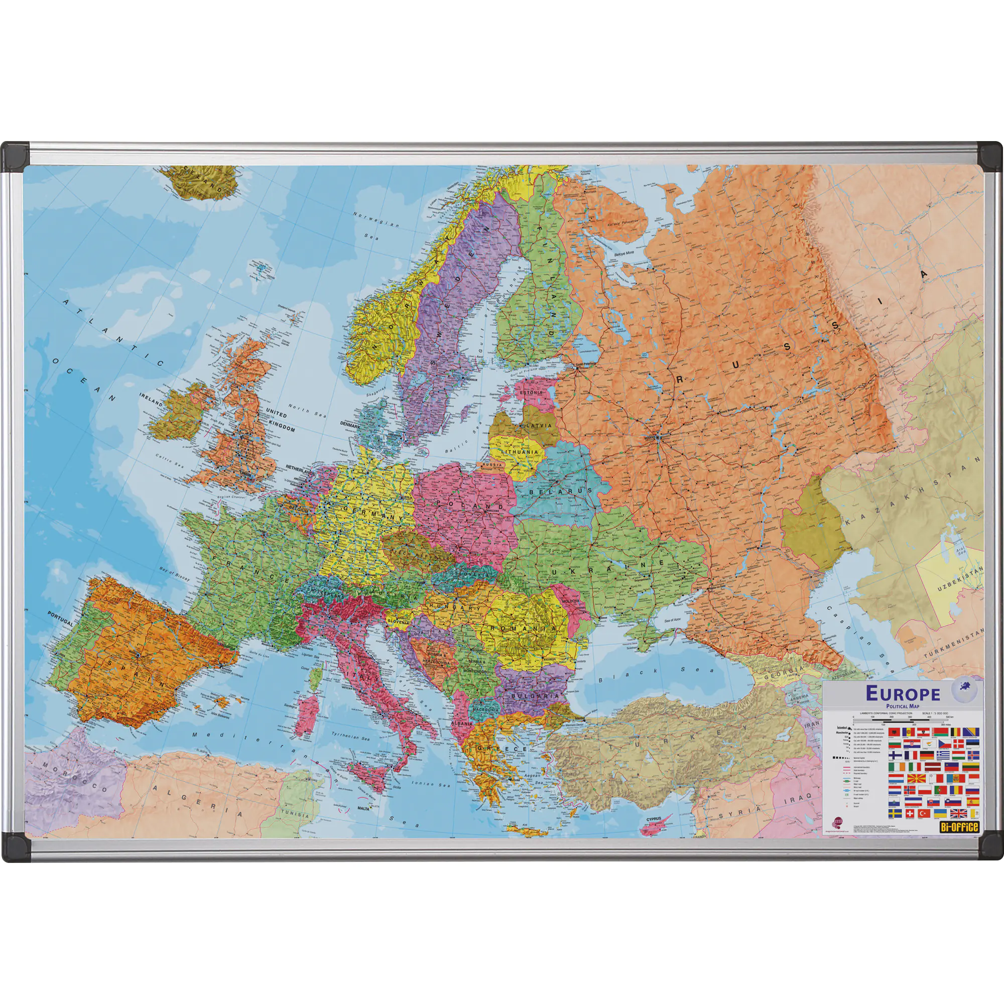 Bi-office Magnettafel Europakarte 120x90cm aus der Kategorie Landkarten