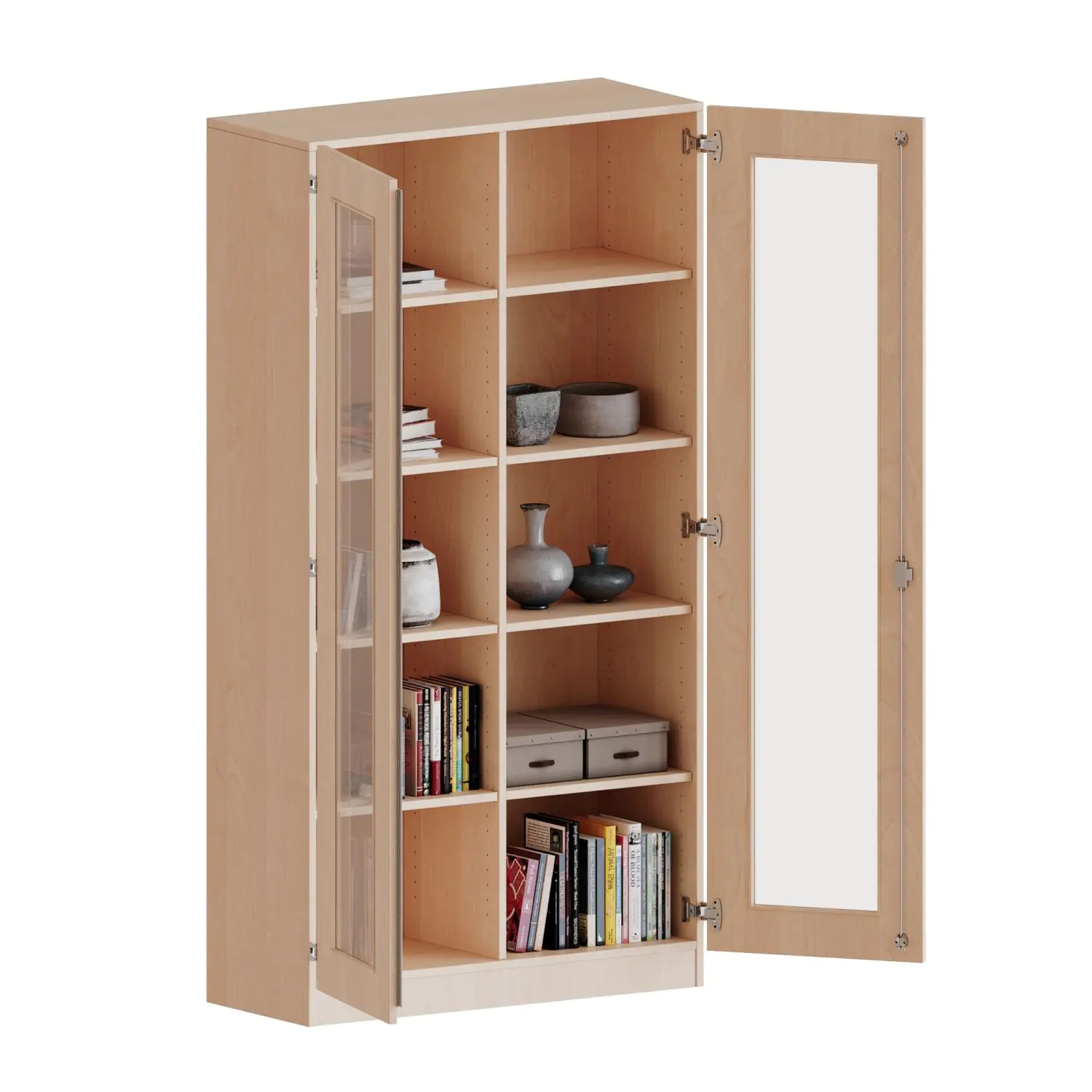 Schrank mit verglasten Türen, 5 OH, Türen mit Glaseinsatz,  abschließbar, B/H/T 100x190x40cm aus der Kategorie Schränke allgemein