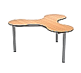 Kleeblatt 3er Tisch, 134x122 cm (B/T), Höhe wählbar,