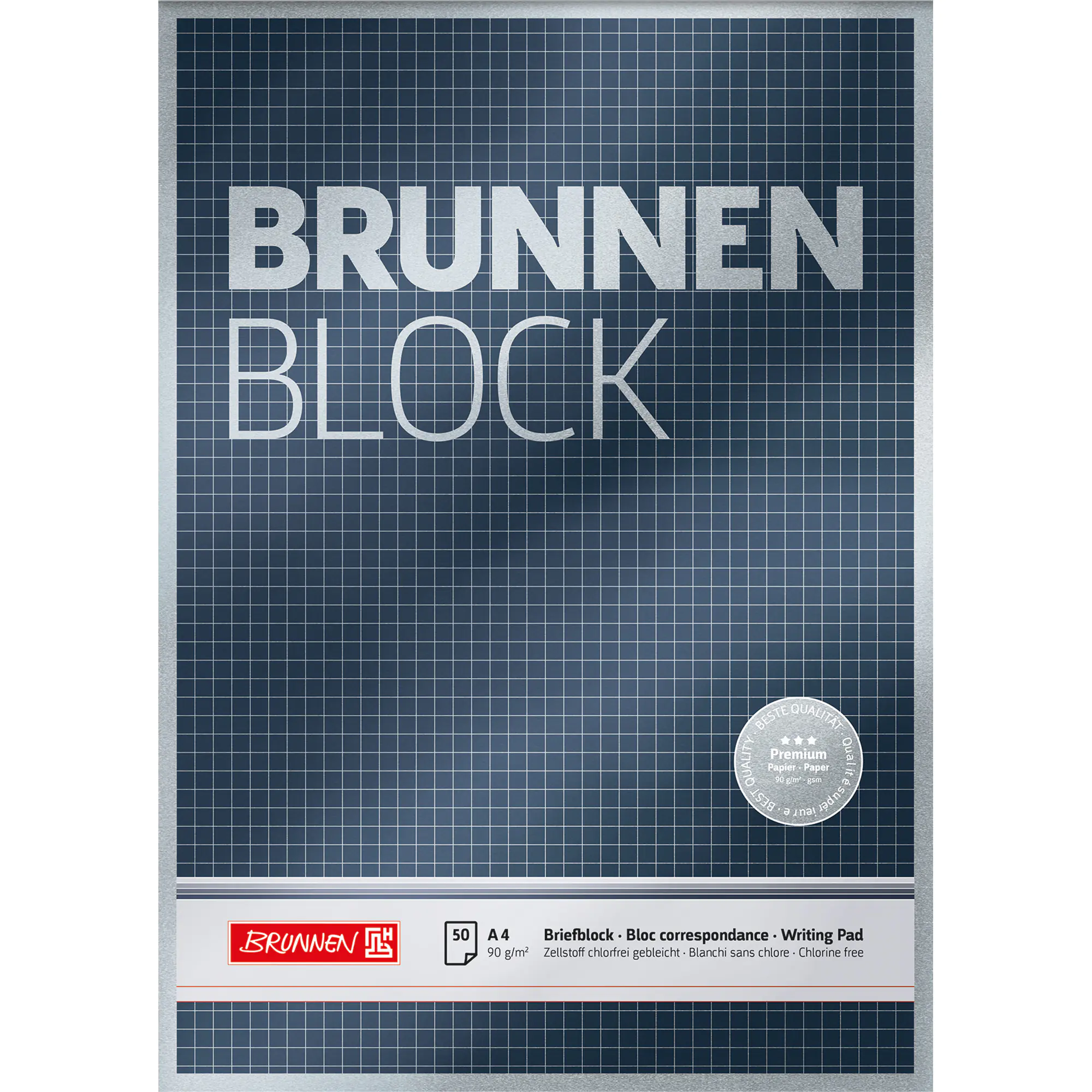 Brunnen Briefblock A4 90g 50Bl. kar. sw aus der Kategorie Notizblöcke