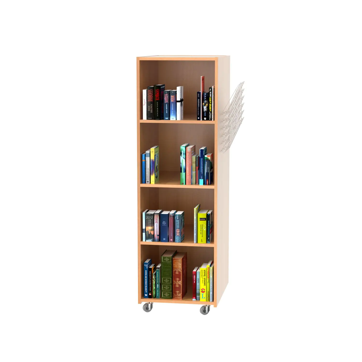 Bücherregal, 165 cm hoch, 52x64 cm (B/T), einseitig nutzbar, aus der Kategorie Bibliotheksinseln