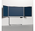 Klapp-Schiebetafel wandmontiert, mit Fuß, Mittelfläche 200x120 cm, Stahlemaille blau aus der Kategorie wandmontierte Klapp-Schiebe-Tafeln