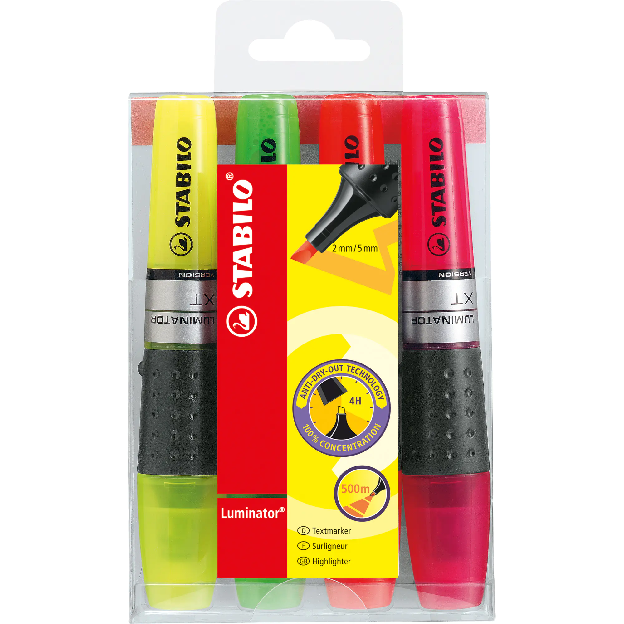Stabilo Textmarker Luminator 2+5mm Keilspitze sort. 4 St. aus der Kategorie Stifte & Zubehör