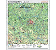 Wandkarte Berlin/ Brandenburg, phys.(Vorderseite), polit.(Rückseite), 147x171 cm, aus der Kategorie Wandkarten Bundesländer