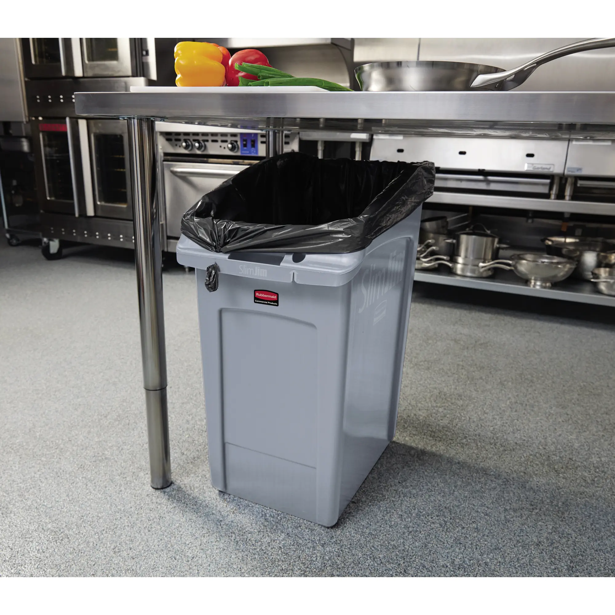 Rubbermaid Untertischbehälter Slim Jim 87l grau aus der Kategorie Abfalleimer