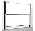 Pylonentafel, 300x120 cm, 2-flächig, höhenverstellbar, Stahlemaille weiß