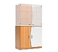 Wellentüren-Unterschrank, 99 cm hoch, 105x50 cm (B/T), Tür rechts grau,