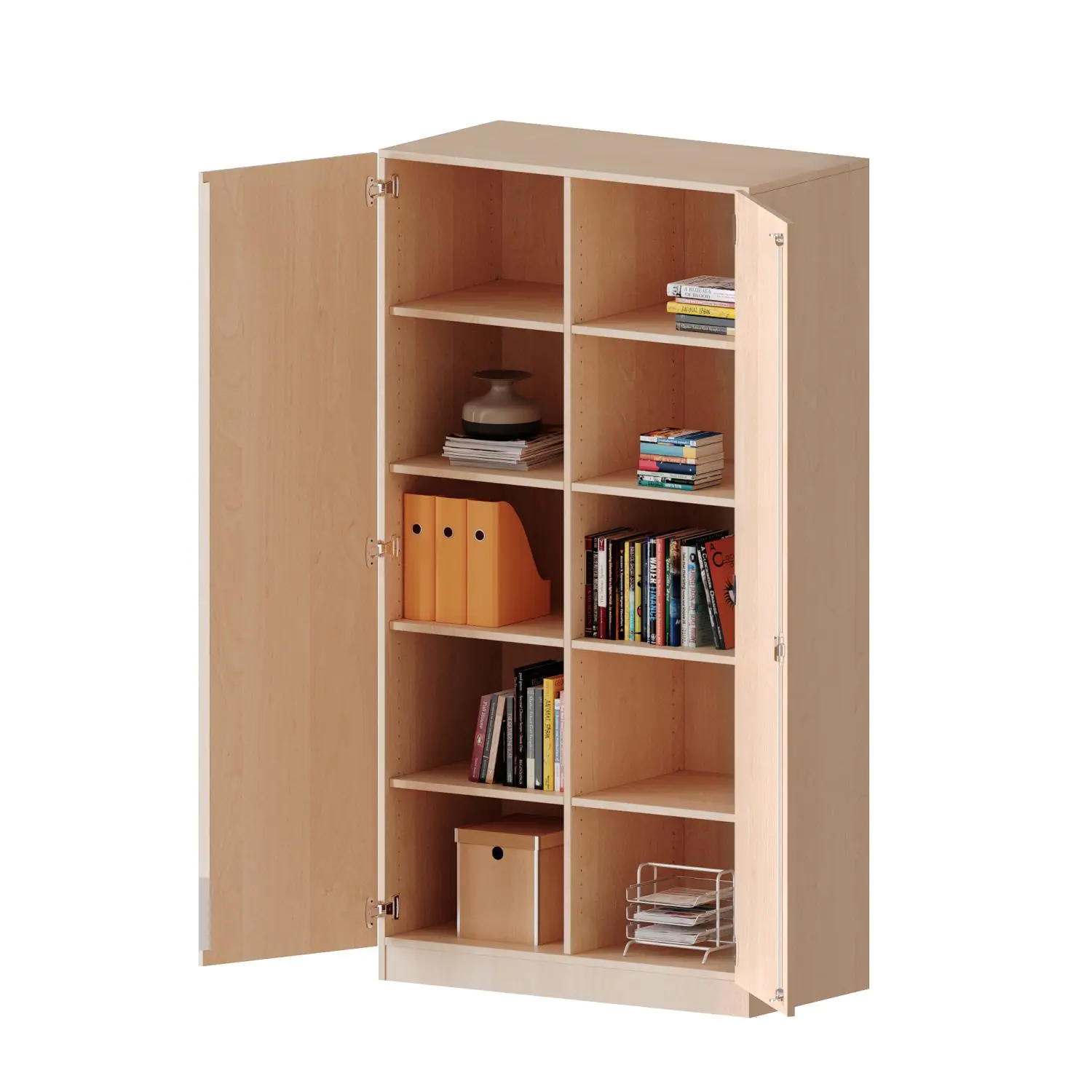 Schrank, 5 OH, 2 Türen, abschließbar, B/H/T 100x190x50cm, Sockelhöhenversteller aus der Kategorie Klassen & Schulschränke