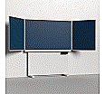 Klapp-Schiebetafel wandmontiert, Stellfuß, Mittelfläche 200x120 cm, Stahlemaille blau aus der Kategorie wandmontierte Klapp-Schiebe-Tafeln