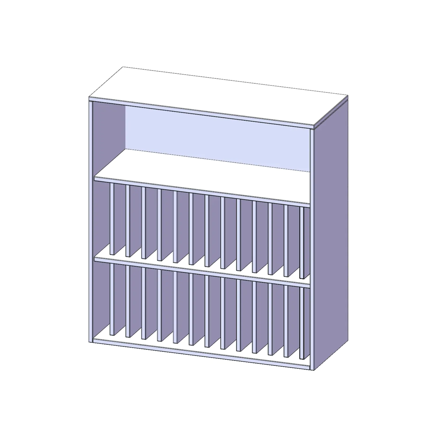 Aufsatz für Klassenbücher, 3 OH, 2 Reihen für je 14 Klassenbücher, B/H/T 100x108x40cm aus der Kategorie Schränke allgemein