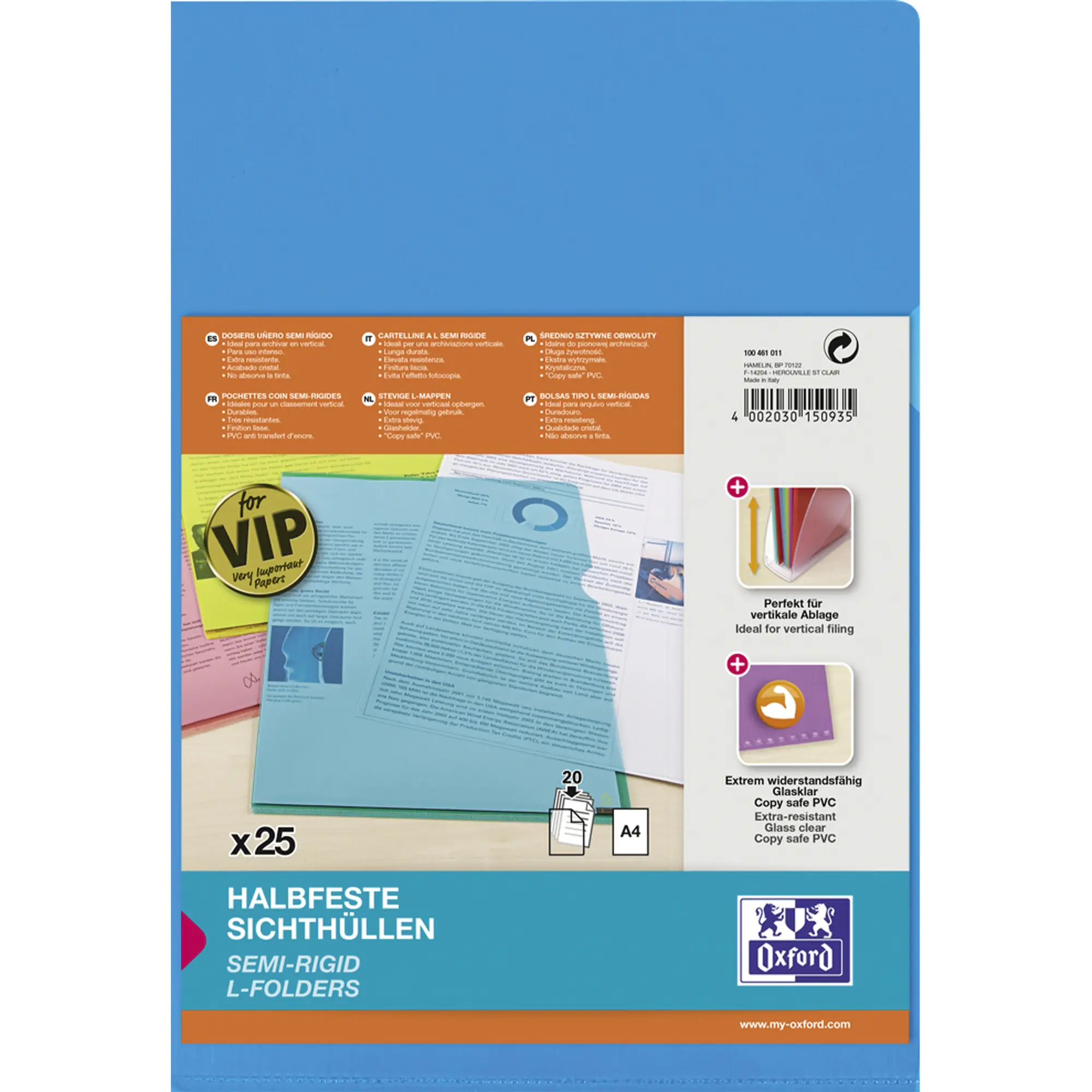Oxford Sichthülle Premium DIN A4 PVC bl 25 St. aus der Kategorie Sichthüllen