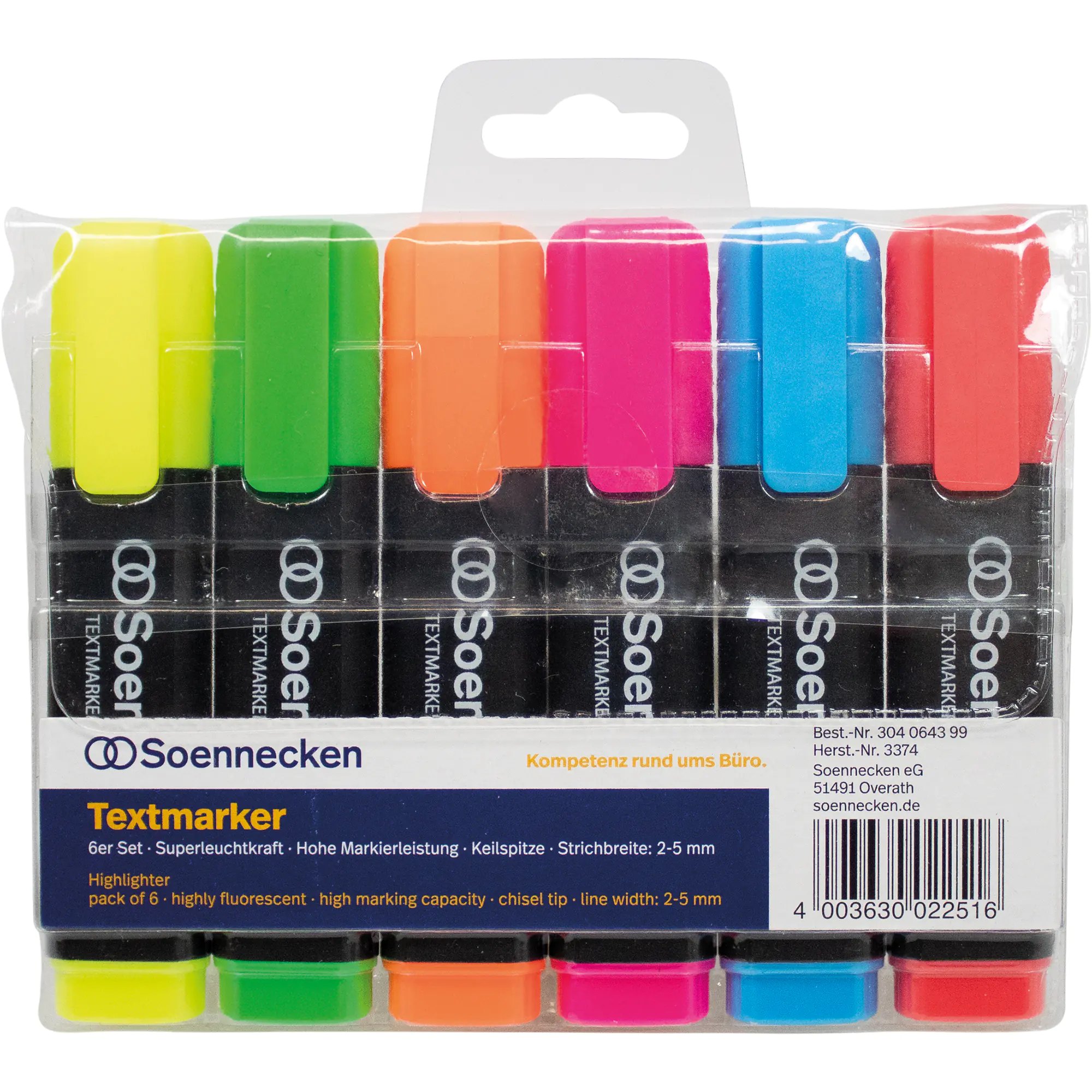 Soennecken Textmarker sortiert 6 St./Pack. aus der Kategorie Marker