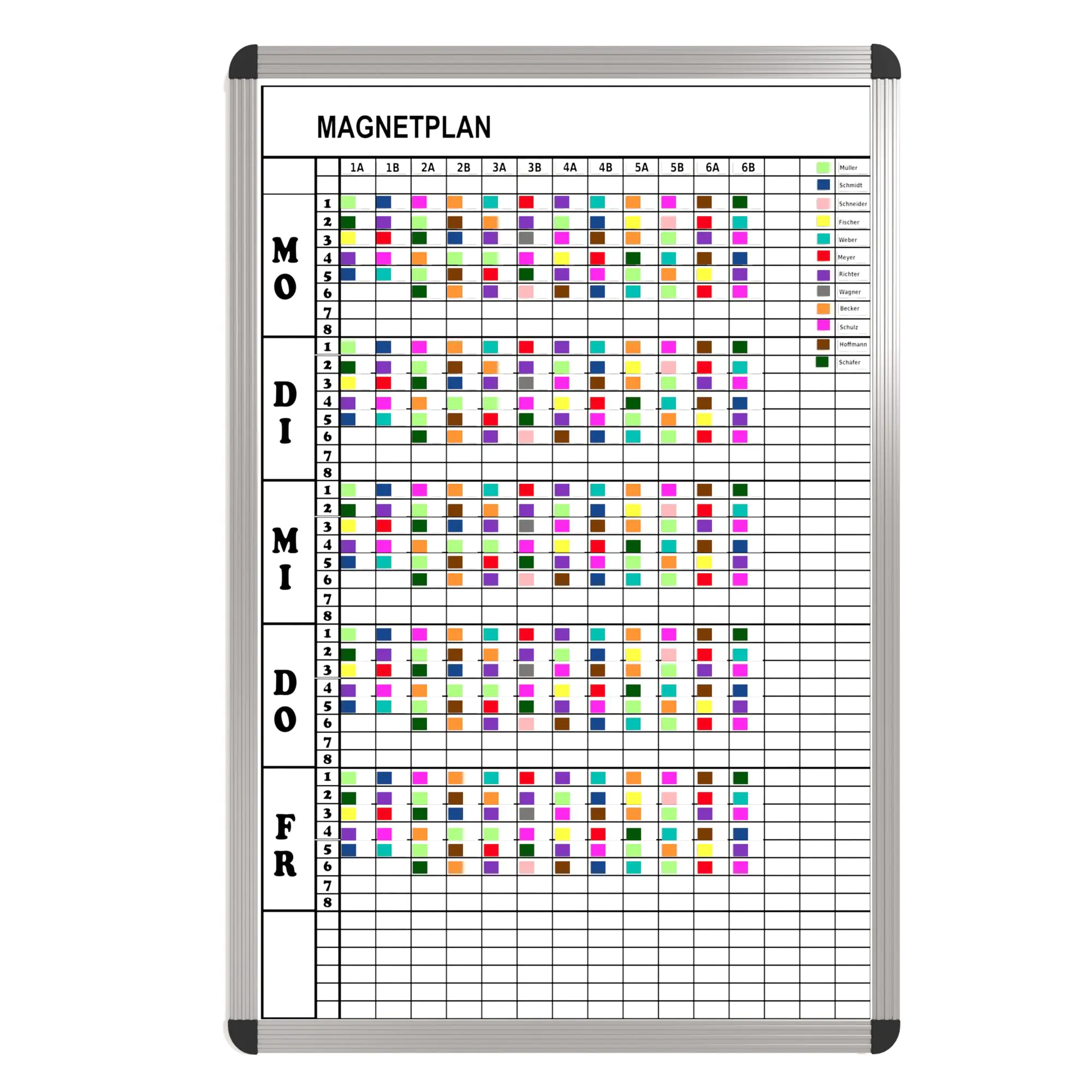 Klassen-Plantafel,  8 Stunden Mo-Fr, für 15 Klassen, 103x77 cm, aus der Kategorie Stundenpläne