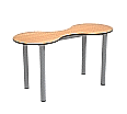 Kleeblatt 2er Tisch, 118x49 cm (B/T), Höhe wählbar,