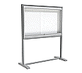 Info-Vitrine, freistehend, 190 cm hoch, 160x12 cm (B/T), Rückwand:Stahl weiß aus der Kategorie Informationsvitrinen Innen freistehend