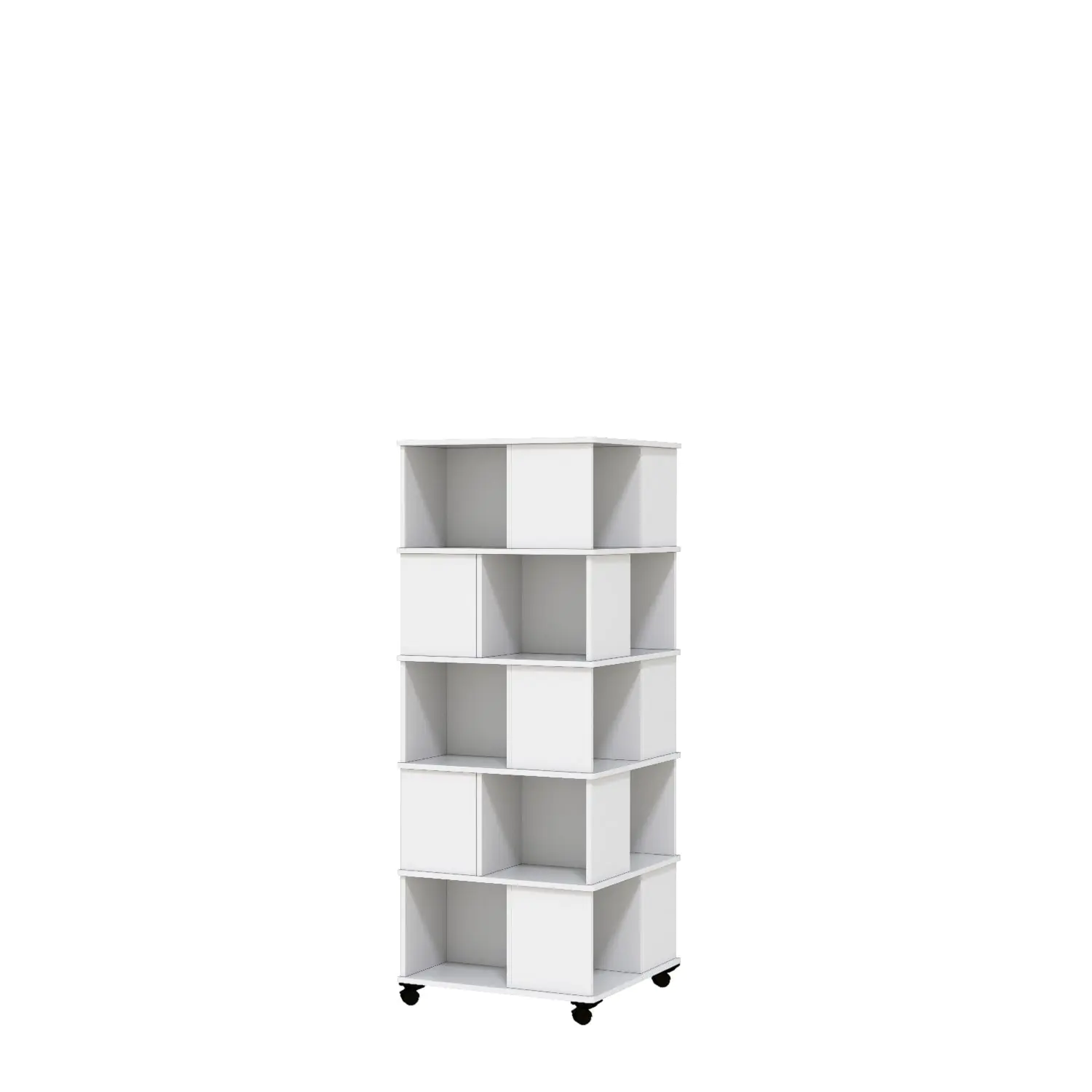 Bücherturm, 195 cm hoch,  75x75 cm (B/T), 5 Ebenen, 20 Fächer, 1 farbig aus der Kategorie Bibliotheksinseln