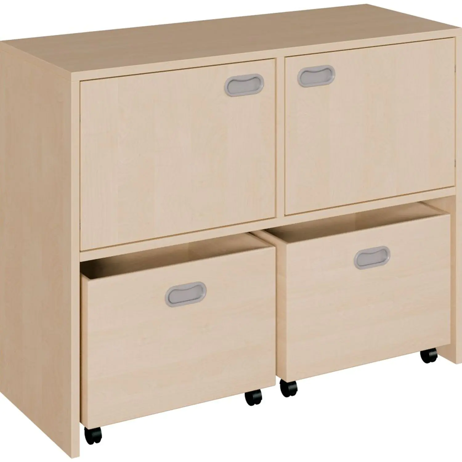 Schränke mit hohen Sockelnischen 
inkl. hohen Rollkästen, 80cm hoch aus der Kategorie Regale mit Materialkästen