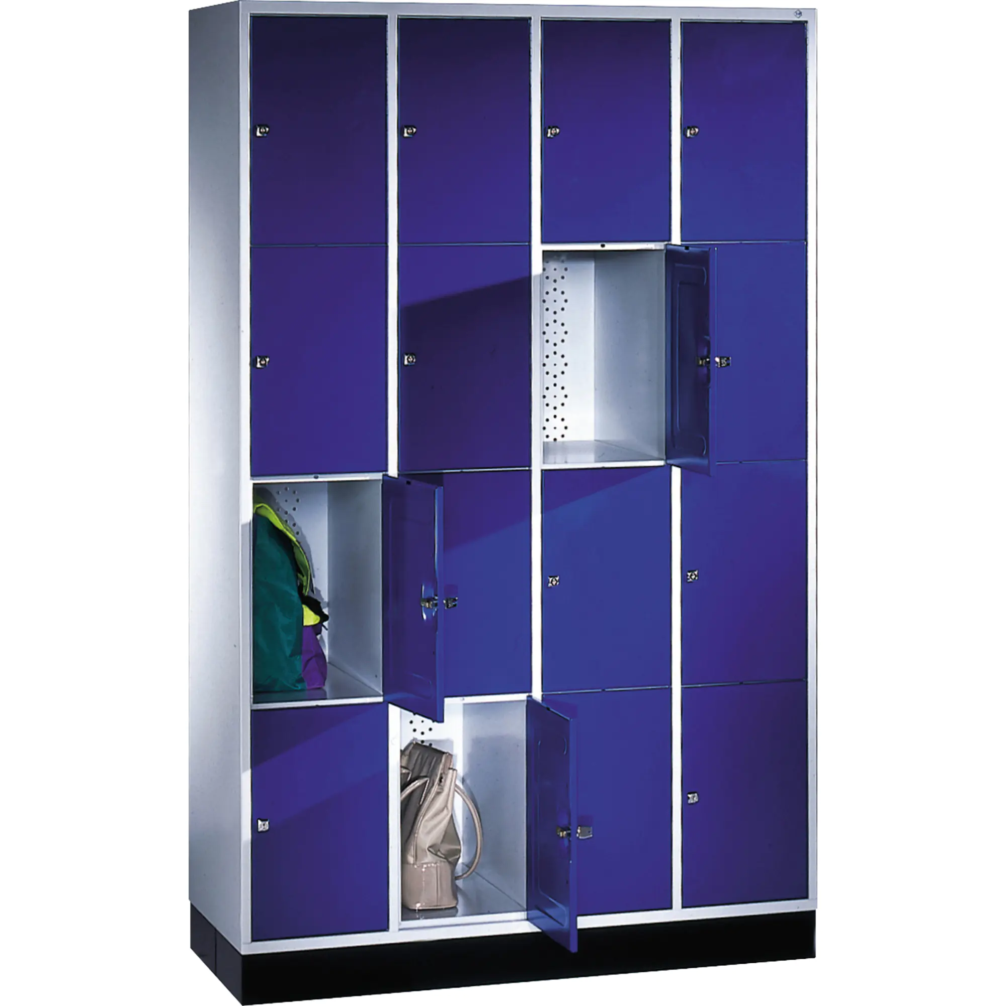 C+P Schließf.schrank 16Fä 1950x1220x500 lgr/ebl aus der Kategorie Garderobenschränke