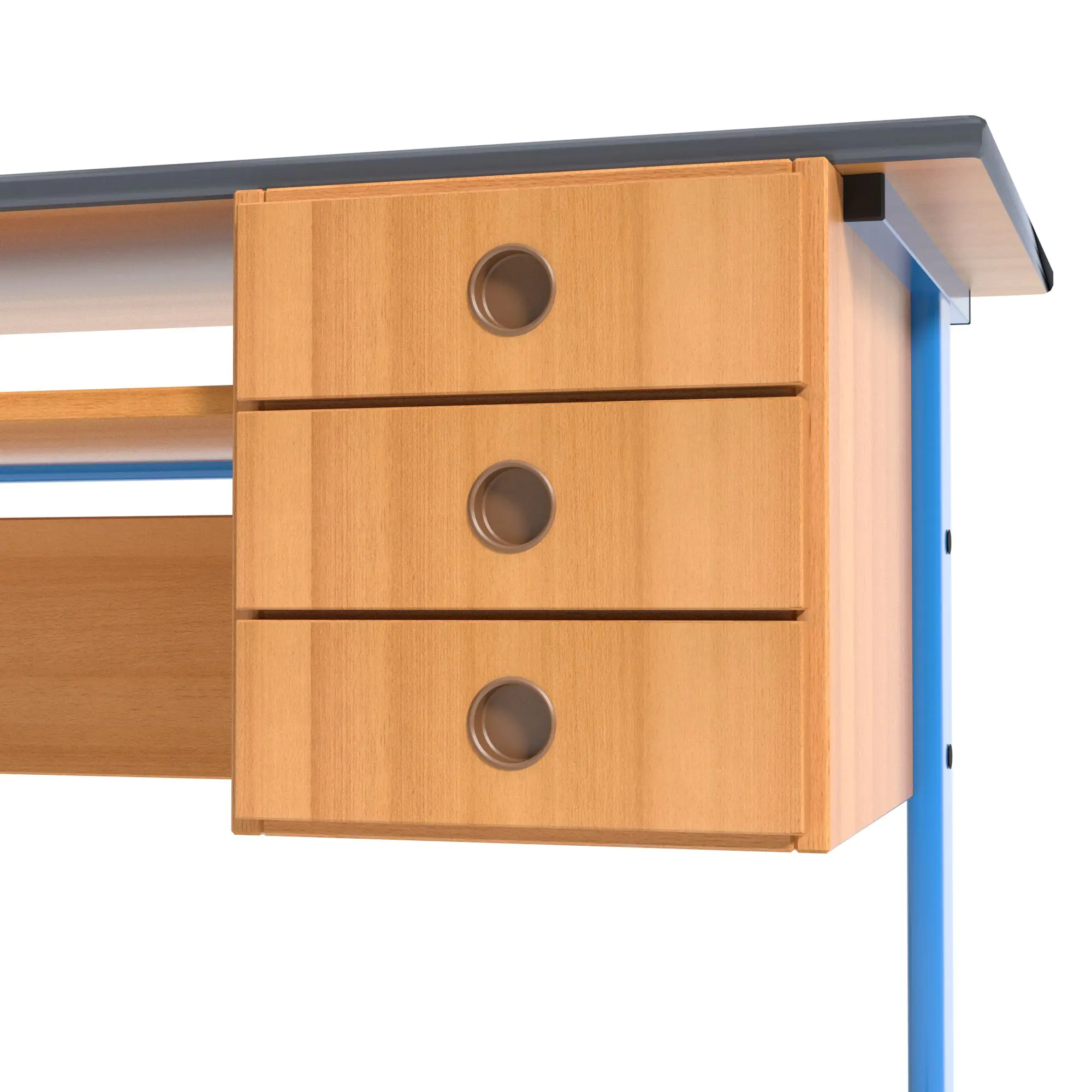 Lehrertisch, 130x65 cm (B/T), 76 cm hoch, Platte: Melamin, PU-Kante, aus der Kategorie Lehrertische