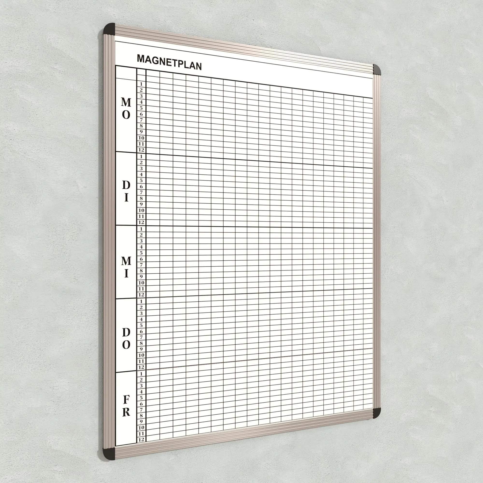 Klassen-Plantafel, 12 Stunden Mo-Fr, für 20 Klassen, 123x97 cm, aus der Kategorie Klassenplan-Tafeln 12h