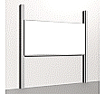 Pylonentafel, 250x120 cm, 1-flächig, höhenverstellbar, Stahlemaille weiß aus der Kategorie Pylonentafeln