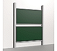 Pylonentafel, 200x100 cm, 2-flächig, höhenverstellbar, Stahlemaille grün
