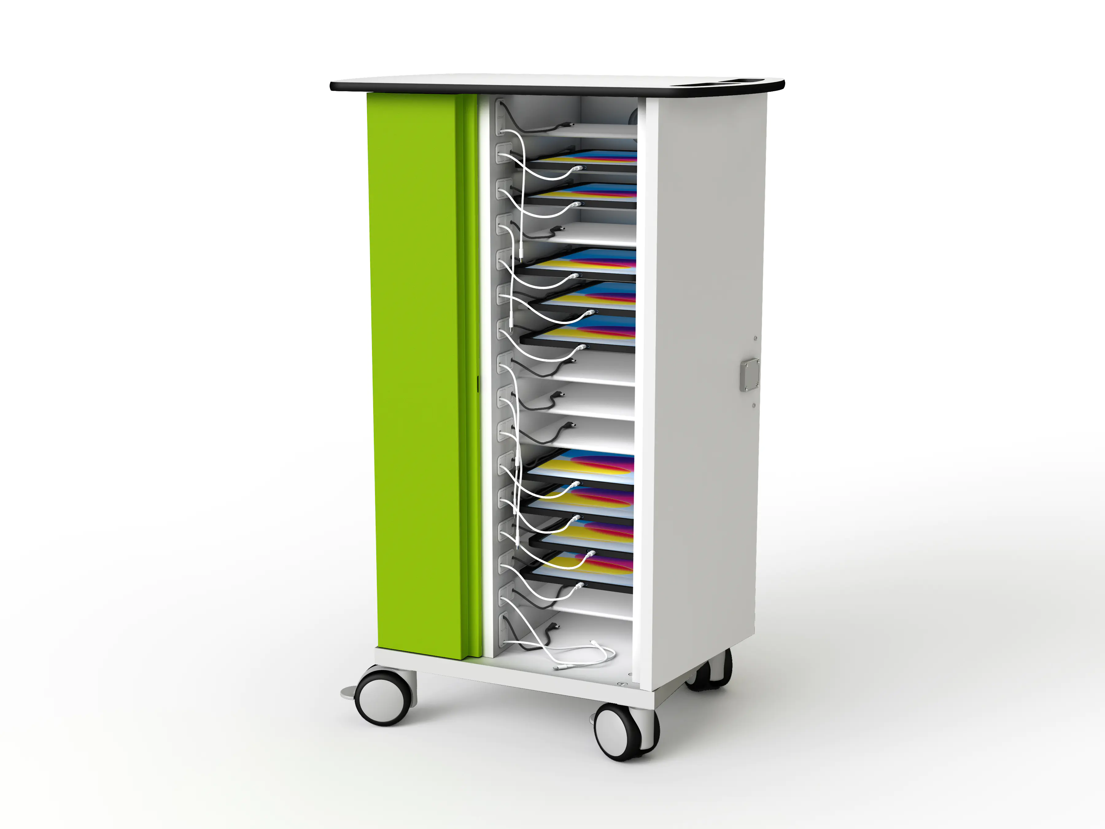USB-C iPad and Pencil Charging Trolley, zioxi iPad- und Pencil-Wagen für 16 iPads und ihre Pencils aus der Kategorie Notebookschränke