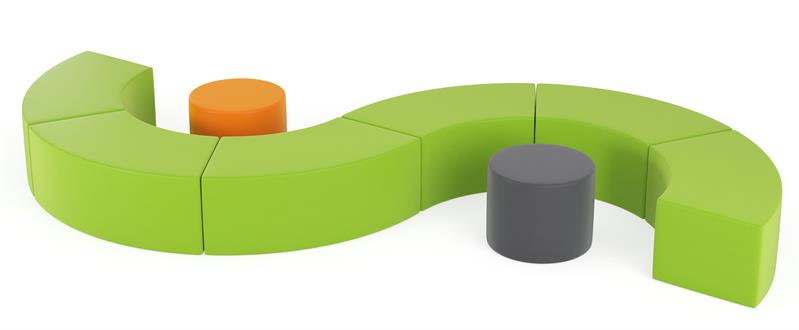 TOBO light Pouf-Set, 8-teilig, grün, Schaumstoff, Meditap aus der Kategorie Polsterelemente