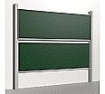 Pylonentafel, 300x100 cm, 2-flächig, höhenverstellbar, Stahlemaille grün aus der Kategorie Pylonentafeln