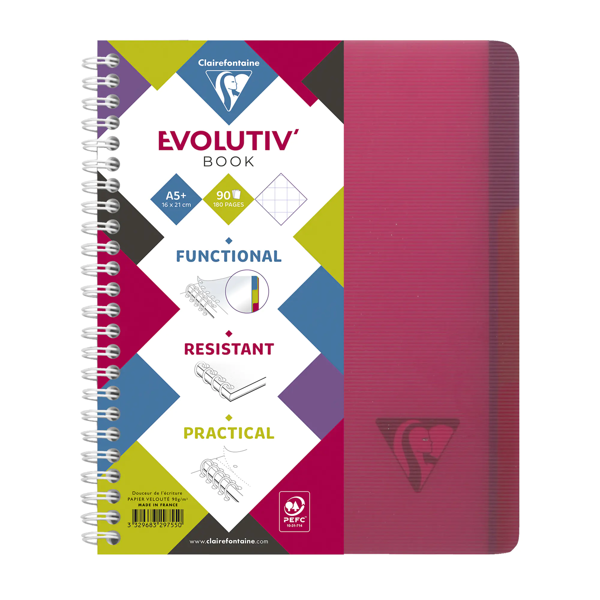 Clairefontaine Notizbuch Evolut Book A5+ 90Bl kar sort aus der Kategorie Notizblöcke