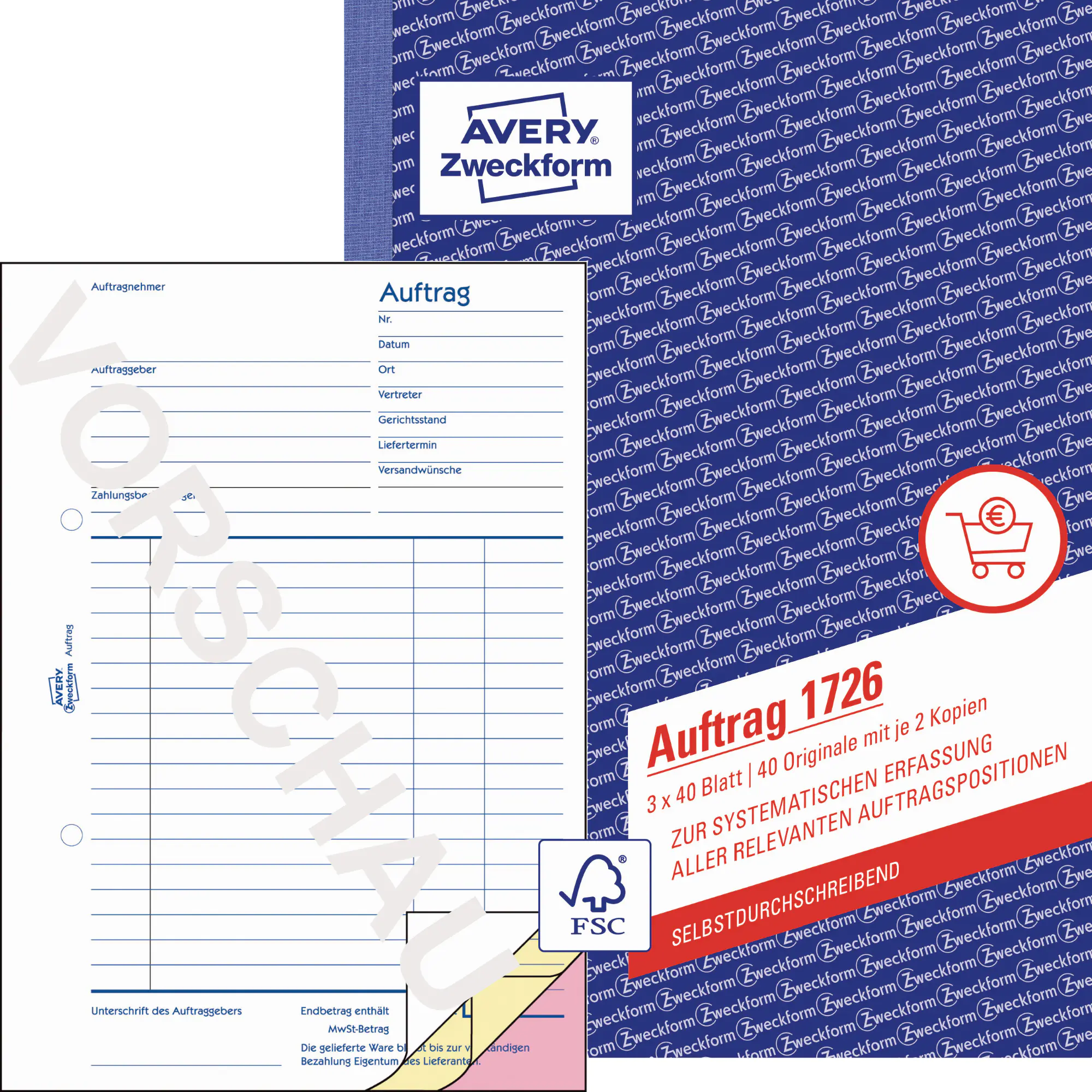 Avery Zweckform Auftragsformular A5 3x40Bl aus der Kategorie Formulare