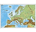Wandkarte Europa, physisch Kleinformat ohne Metallstäbe aus der Kategorie Wandkarten Europa