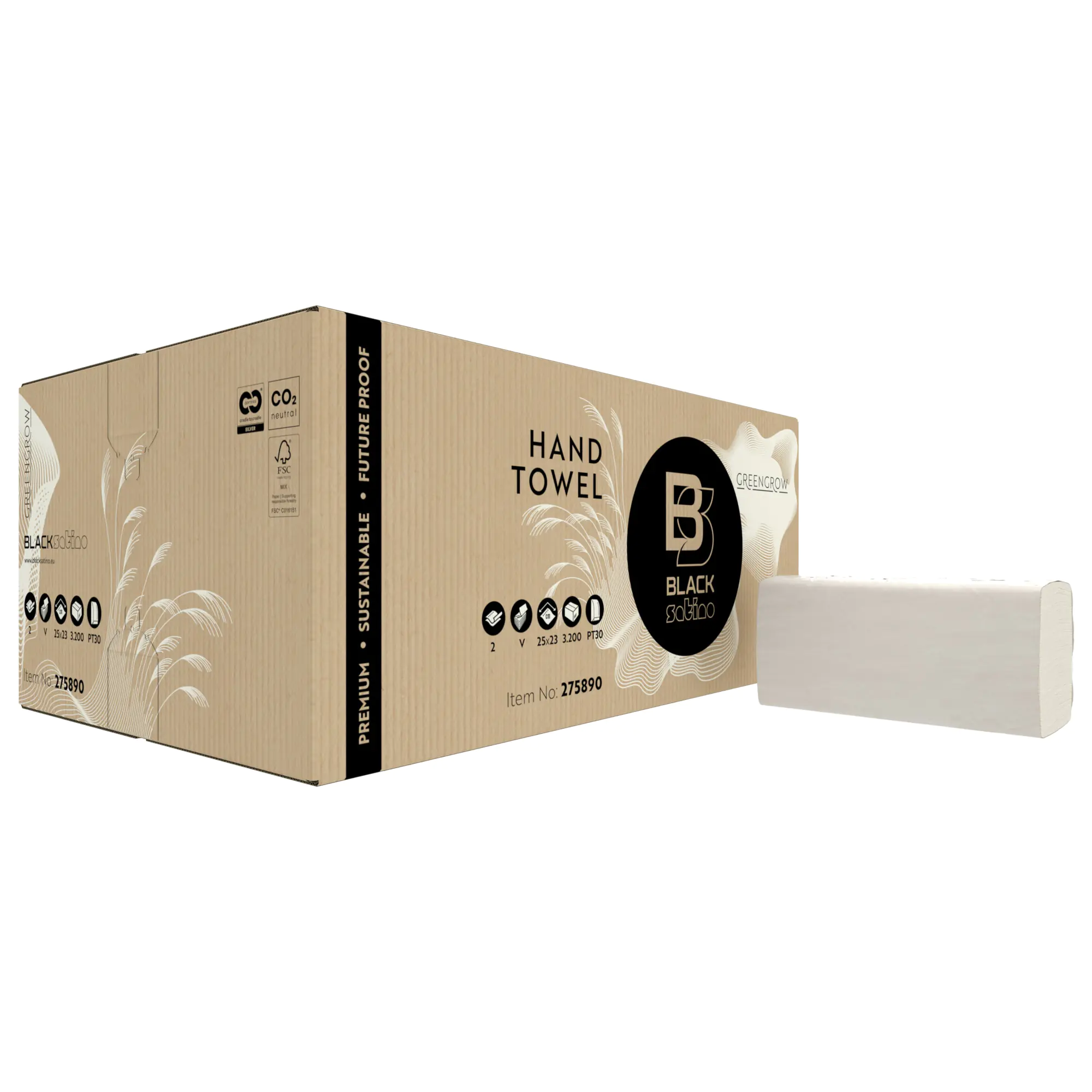 BlackSatino Papierhandtuch GreenGrow 2lg 15x214Bl aus der Kategorie Papiertücher & -spender