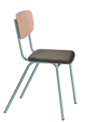 Stapelstuhl ohne Armlehnen, mit Sitzpolster, Rundrohrgestell, Sitzhöhe 45 cm aus der Kategorie Gestell Metall -Schale Stoff