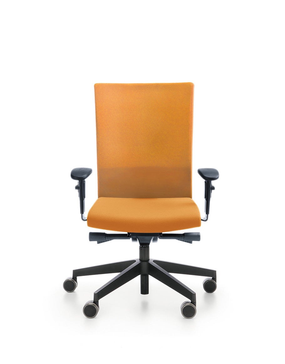 Bürodrehstuhl mit hoher Rückenlehne, mit Armlehnen, SYNCHRO-Mechanismus aus der Kategorie Bürodrehstühle