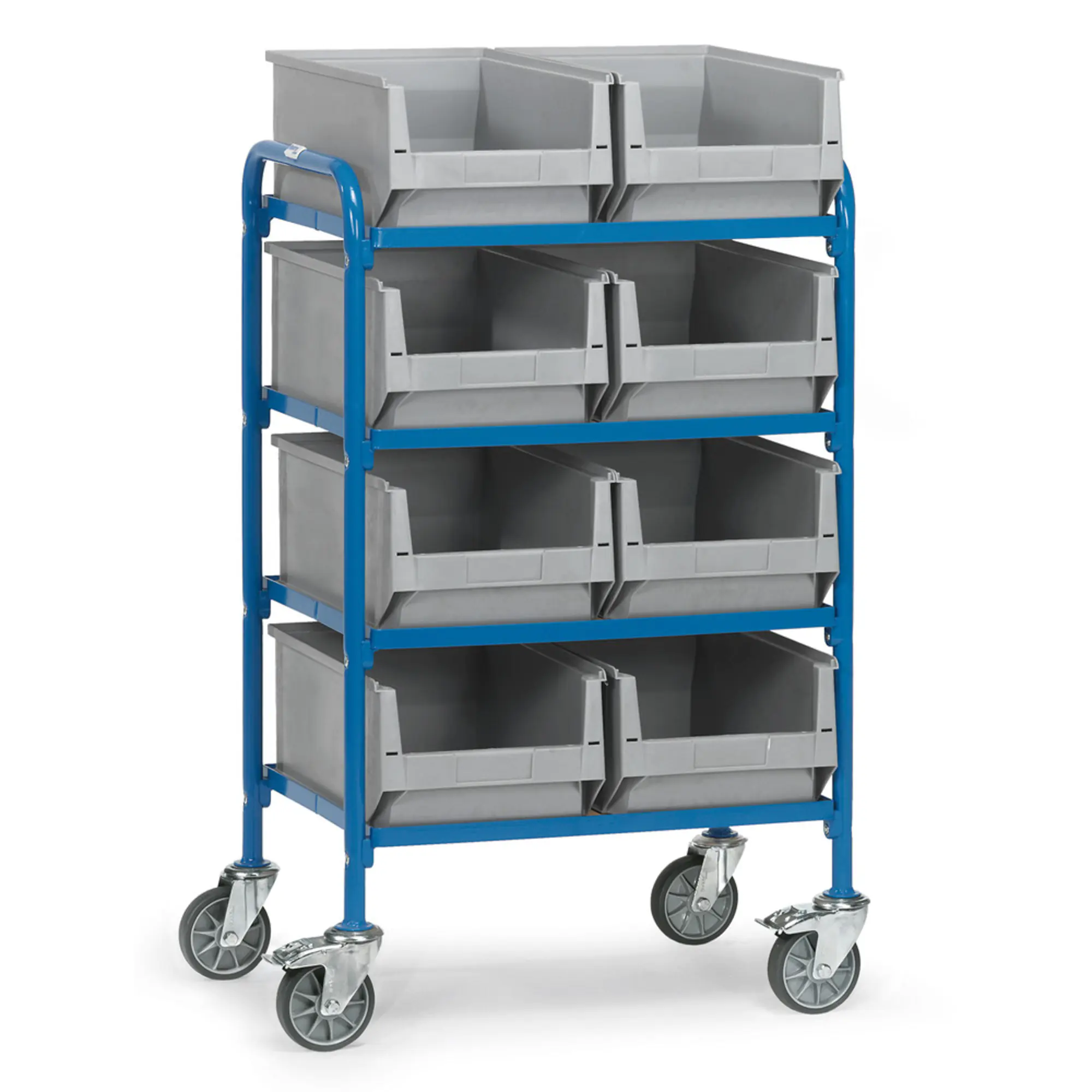fetra Beistellwagen 4Böden 8Kästen 630x470mm aus der Kategorie Rollwagen & Transportwagen