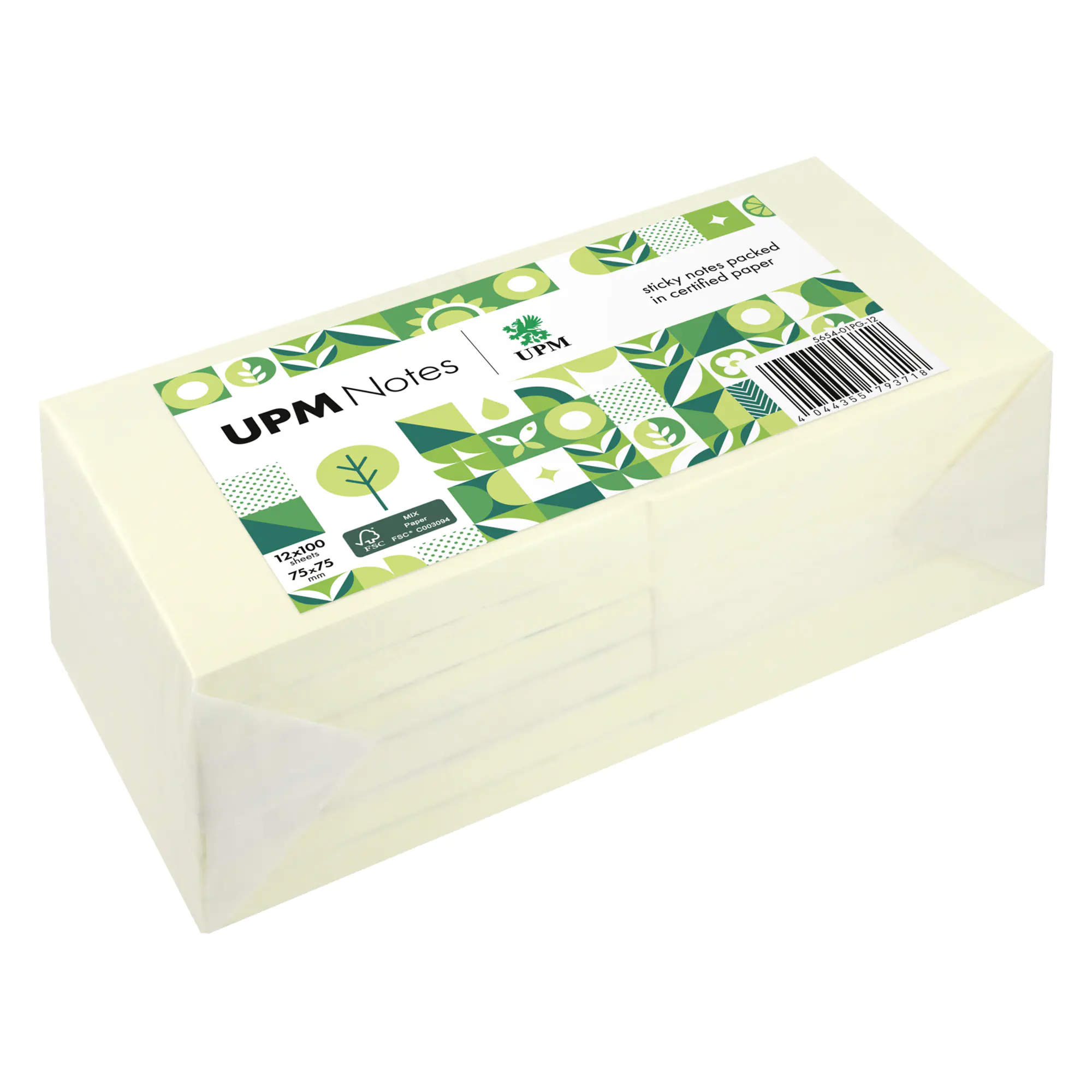UPM Notes Haftnotiz 75x75mm 100Bl. ge 12St. aus der Kategorie Büro- und Schreibbedarf