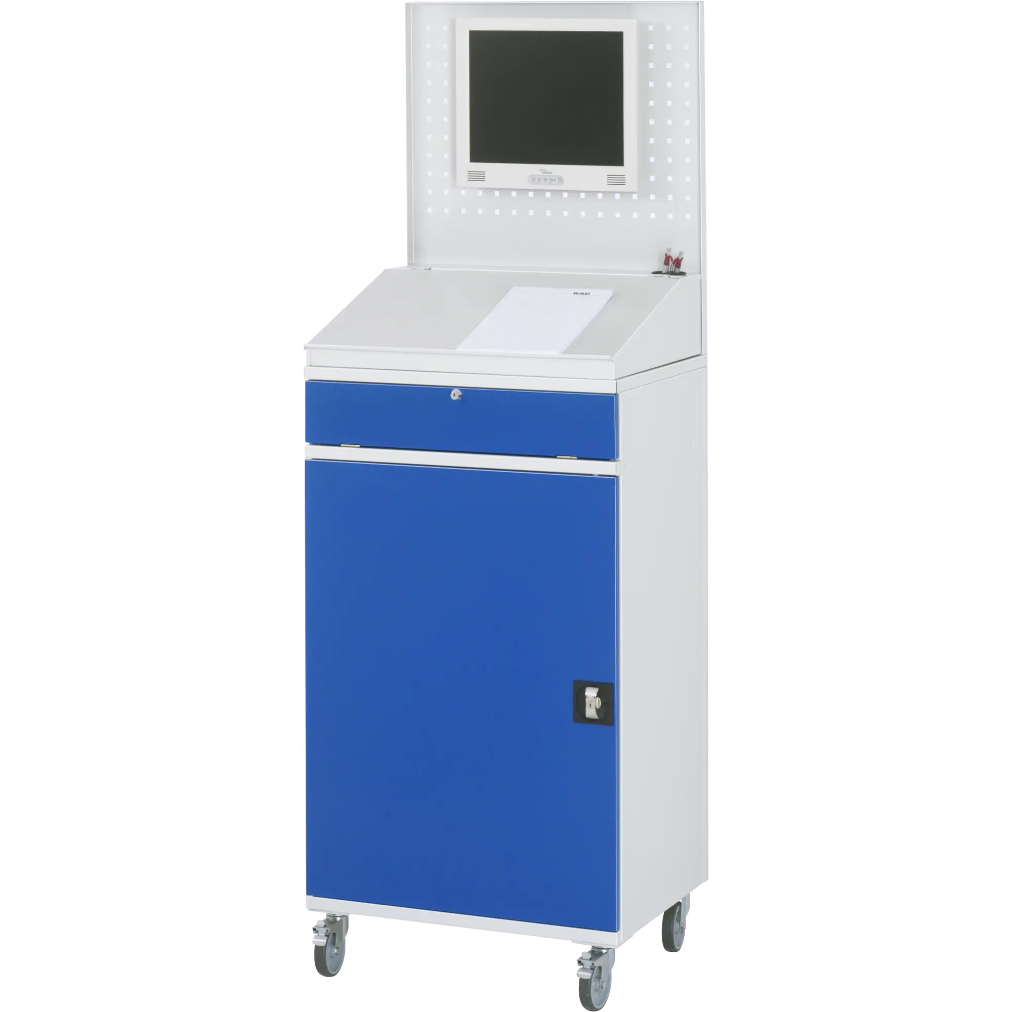 RAU Computerschrank 650x520x1895mm mobil l.gr/ebl aus der Kategorie Tische
