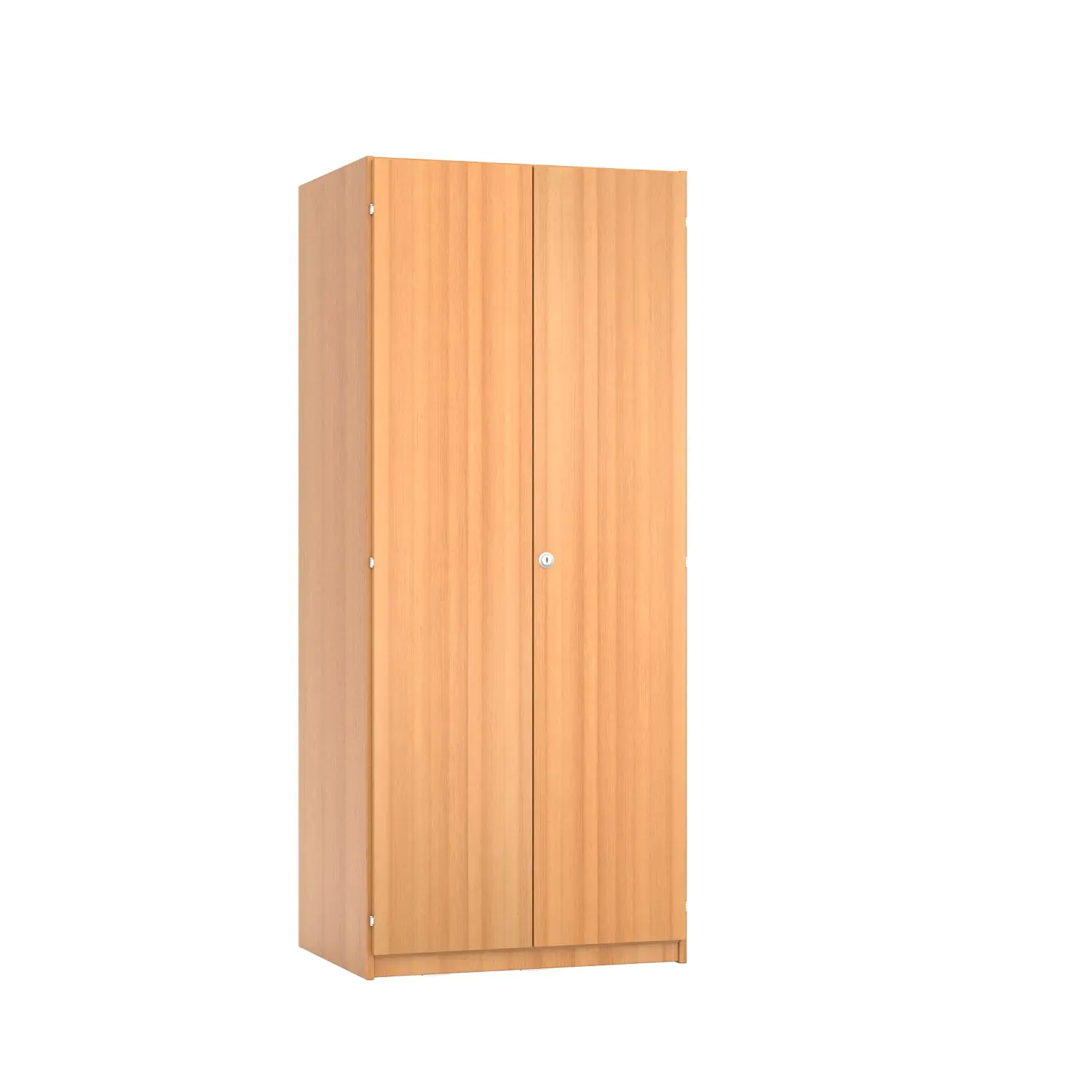 Garderobenschrank, 190 cm hoch,  80x40 cm (B/T), 2 Drehtüren, Garderobenstange rechts aus der Kategorie Garderoben-Schränke