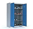 Schuhschrank aus Stahl, 150 cm hoch,  95x50 cm (BxT), Dreh-Türen, aus der Kategorie Taschen- & Schuhaufbewahrung 