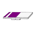 Violett, mit weißem Streifen