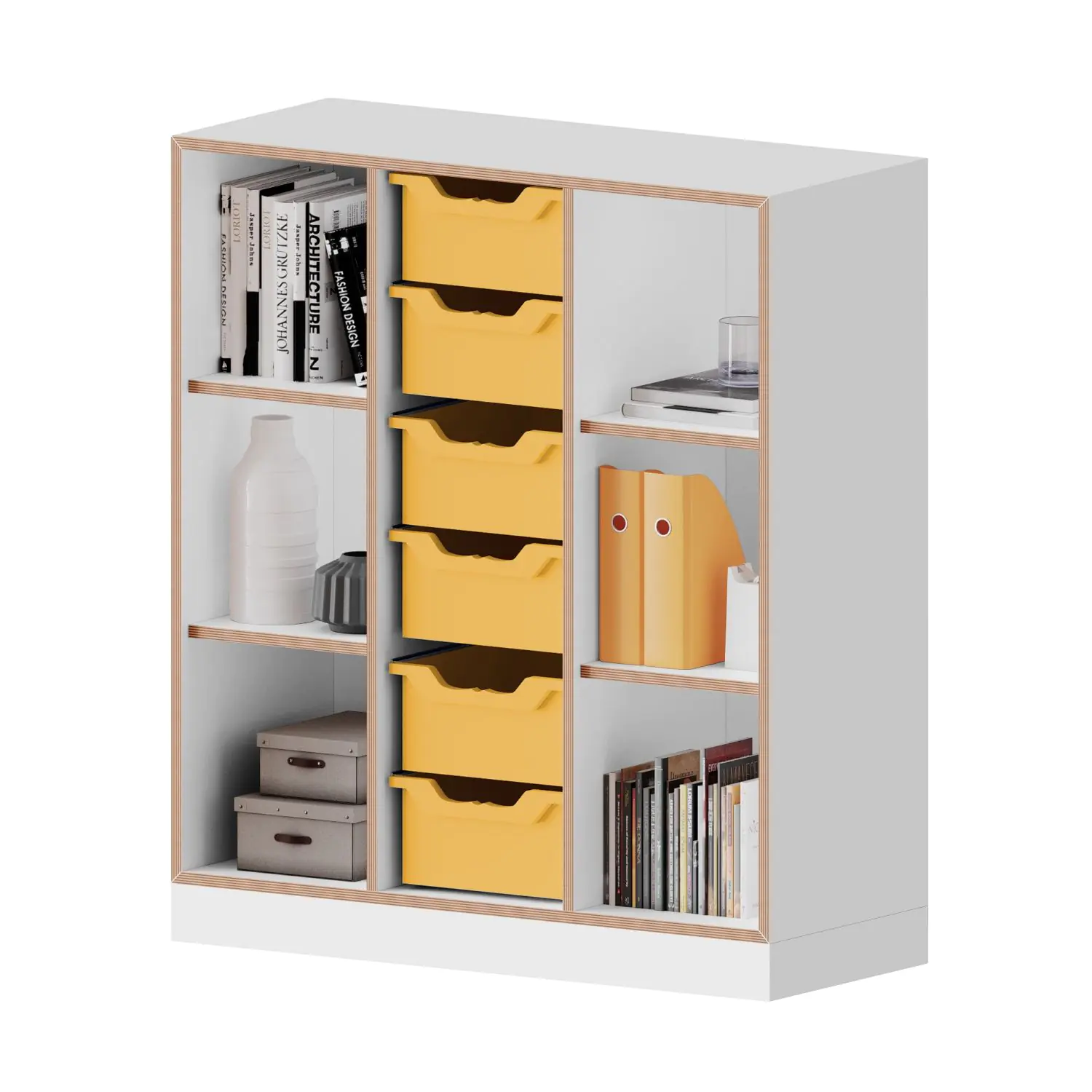 qickly® Regal, 3 OH, 6 große Ergo Tray Boxen, B/H/T: 104,2x110,5x42,6 cm aus der Kategorie Regale Schnelllieferprogramm