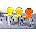 Stuhl IRON, robuste, geölte Oberfläche, Gestell verchromt, stapelbar aus der Kategorie Kinderstühle