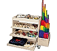 Musikwagen,  90 cm hoch, 120x52 cm (B/T), 3 Auszüge, Ablage mit Aufkantung, aus der Kategorie Rollwagen