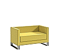 Sofa, 2-Sitzer, 127x68 cm (B/T), Kufengestell weissaluminium RAL 9006 aus der Kategorie Sessel / Sofa